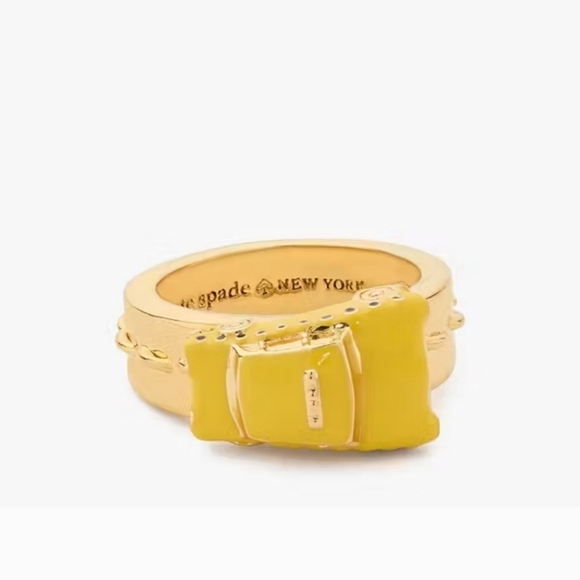 🔹️Kate Spade🔹️ Hit The City Big Apple 3D Taxi Ring, Yellow / Gold NWT Size 7 - Picture 3 of 4